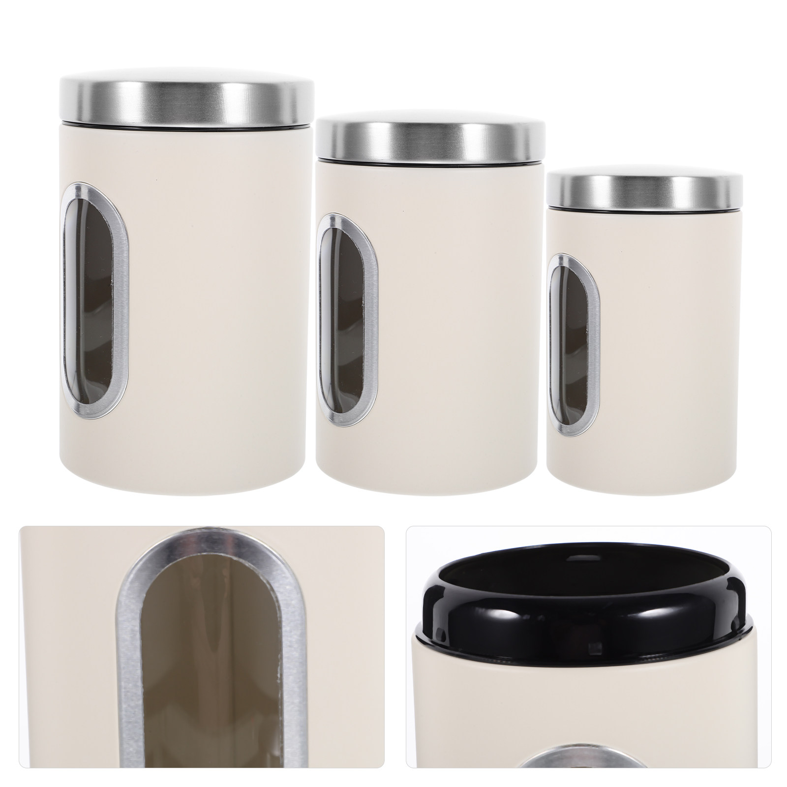 Coffee Tea Canister Set - 3Pcs Storage Jar Set Airtight Tea
