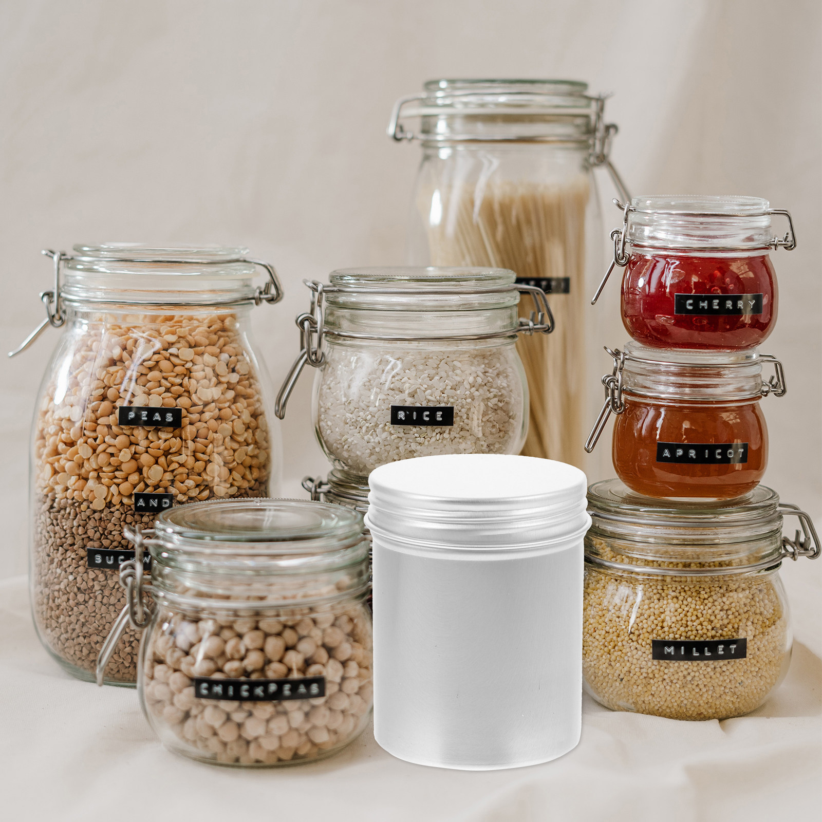 Coffee Tea Canister Set - 4Pcs Aluminum Mini Storage Can Multi-Use
