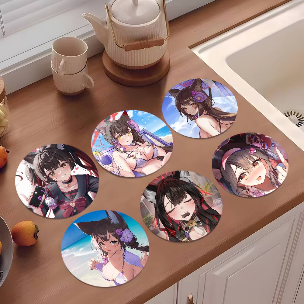 Coffee Tea Games - Wakamo Blue Archive Game Coasters 10cm