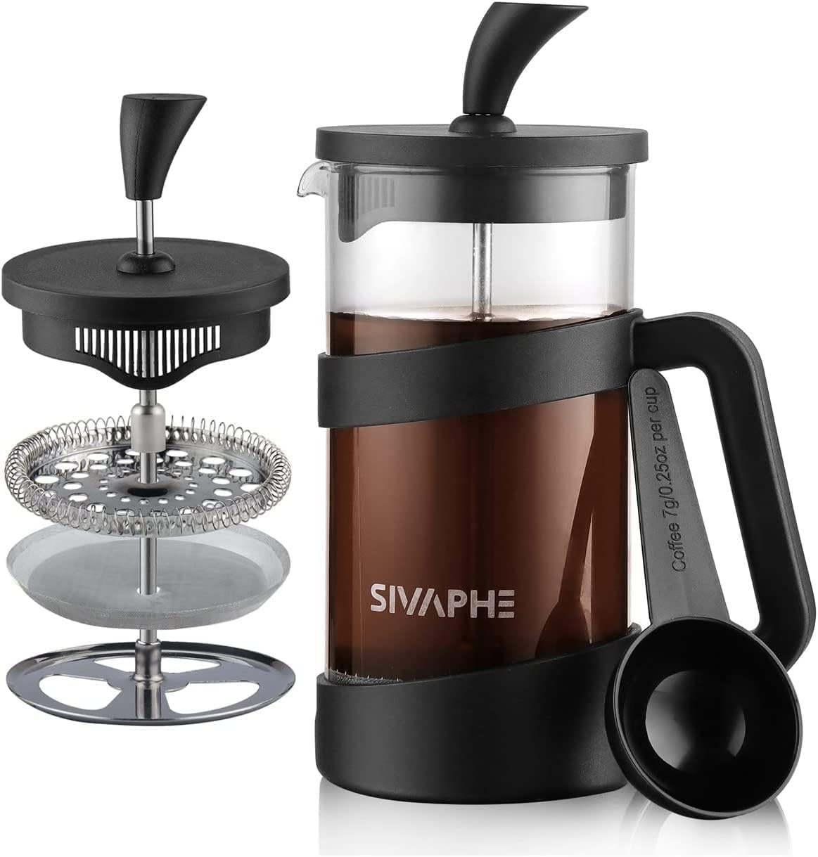 French Press Glass - 12oz French Press Coffee Maker, Lightweight