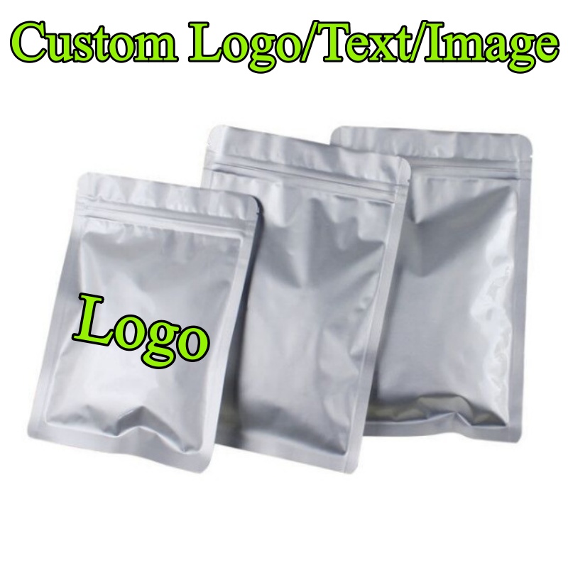 Coffee Tea Logo - 100PCS Flat Aluminum Foil Ziplock Packaging