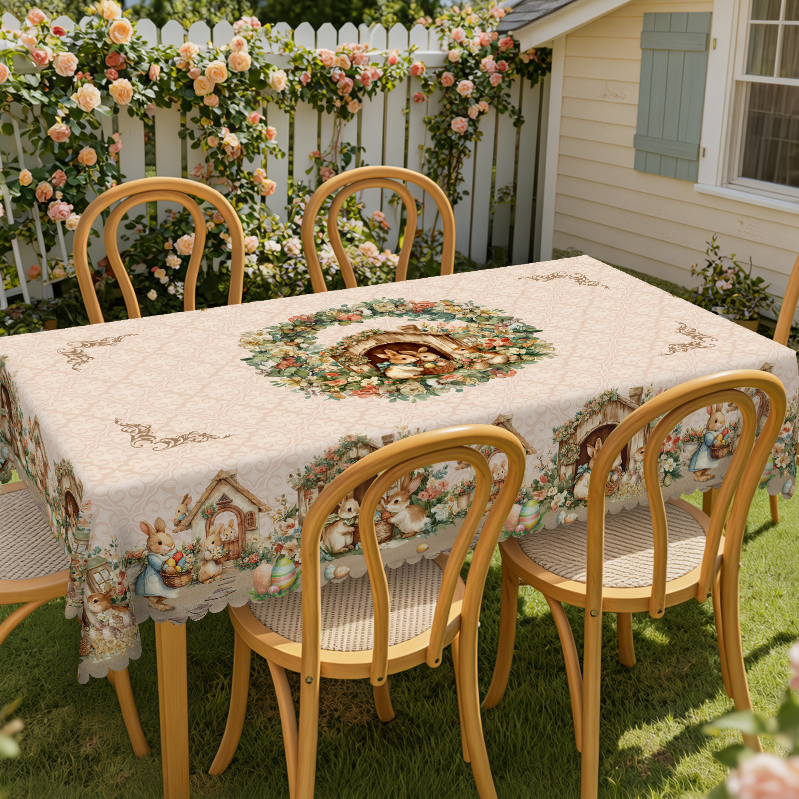 Coffee Tea Machine For Home - Vintage Luxury Easter-Themed Tablecloth, Cute Peter