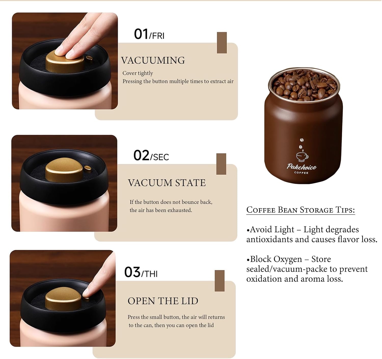 Vacuum Coffee Bean Storage Con - Coffee Tea Canister Set recensione e prezzo