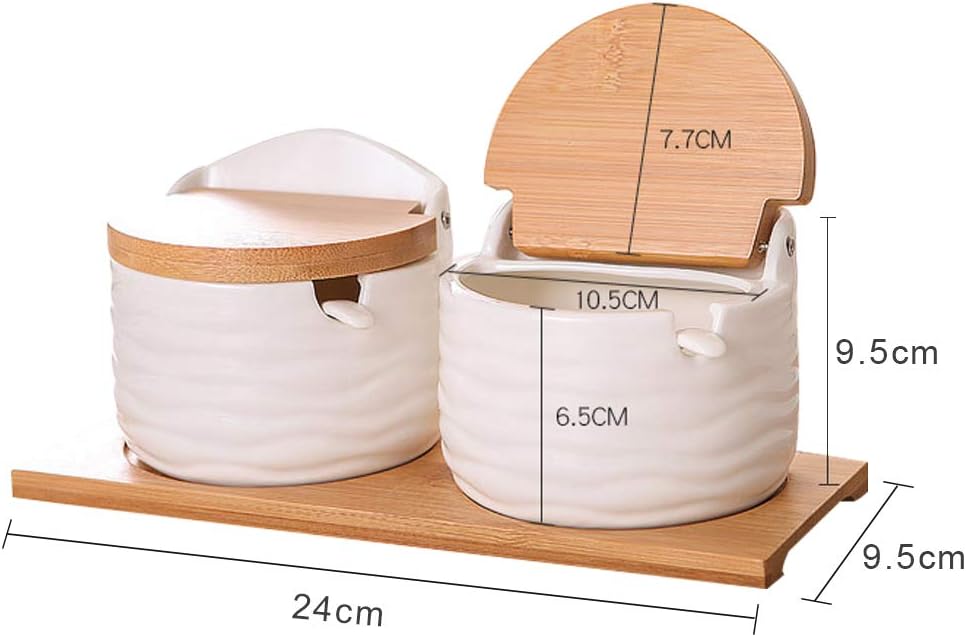 Ceramic Salt Cellars with Lids - Coffee Tea Spoon recensione e prezzo