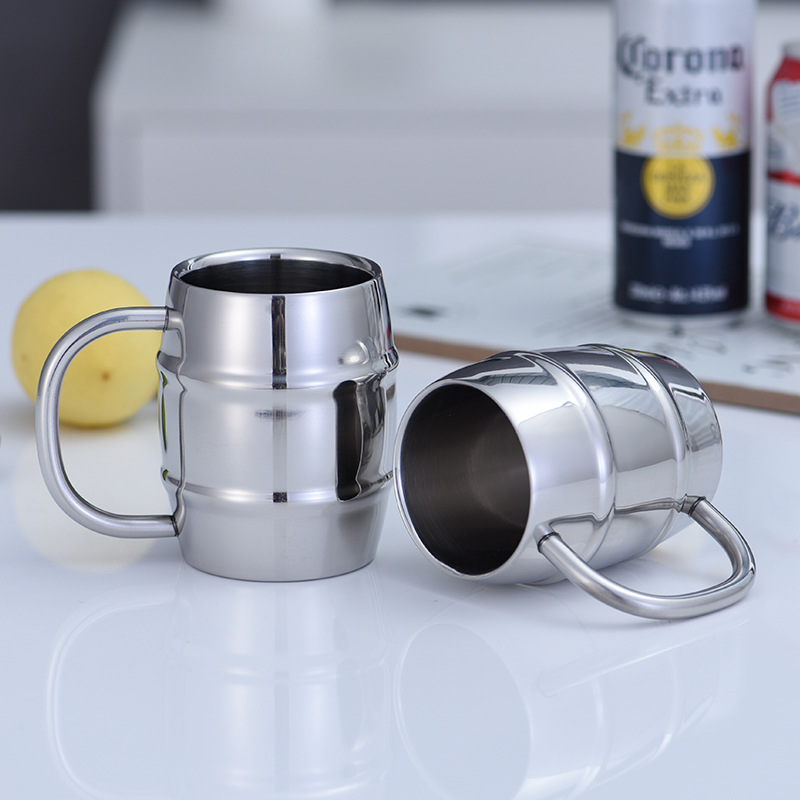 Stainless Steel Beer Cup Laser - Coffee Tea Logo recensione e prezzo