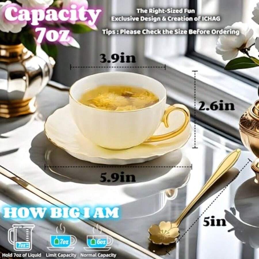 Tea Cups And Saucers Set 18-Pi - Coffee Tea Spoon recensione e prezzo