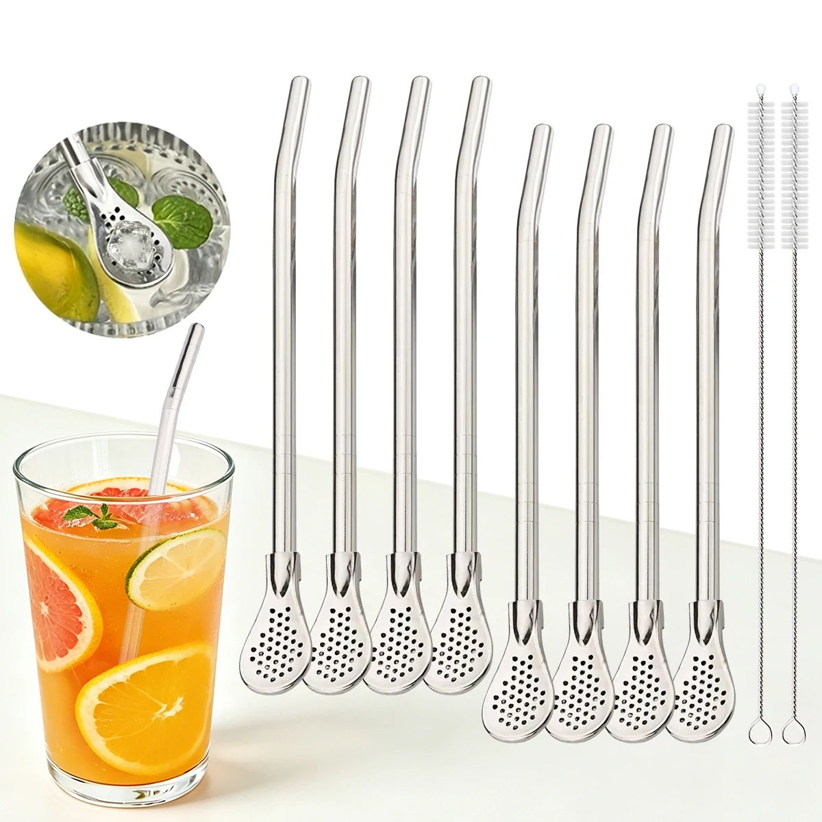 8pcs Filter Tea Straw Spoon Se - Coffee Tea Spoon recensione e prezzo