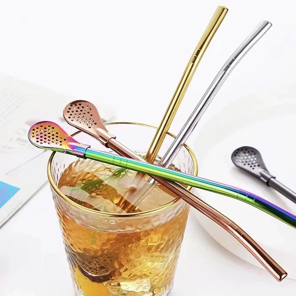 8pcs Filter Tea Straw Spoon Se - Coffee Tea Spoon recensione e prezzo