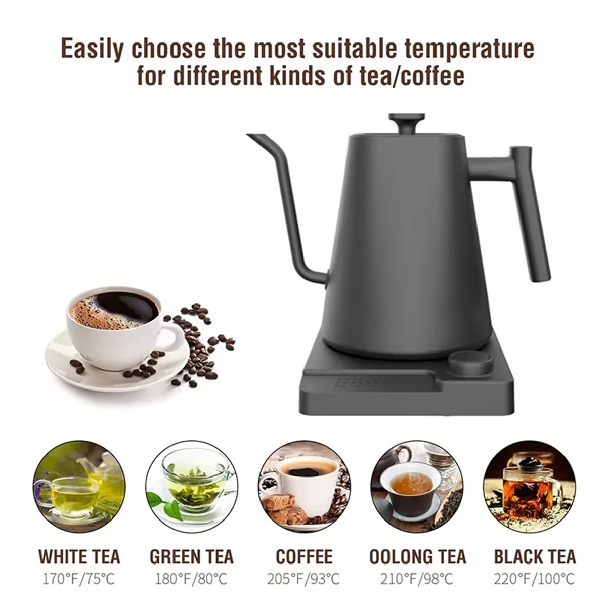 FZFZ Gooseneck Electric Kettle - Coffee Tea Uk recensione e prezzo