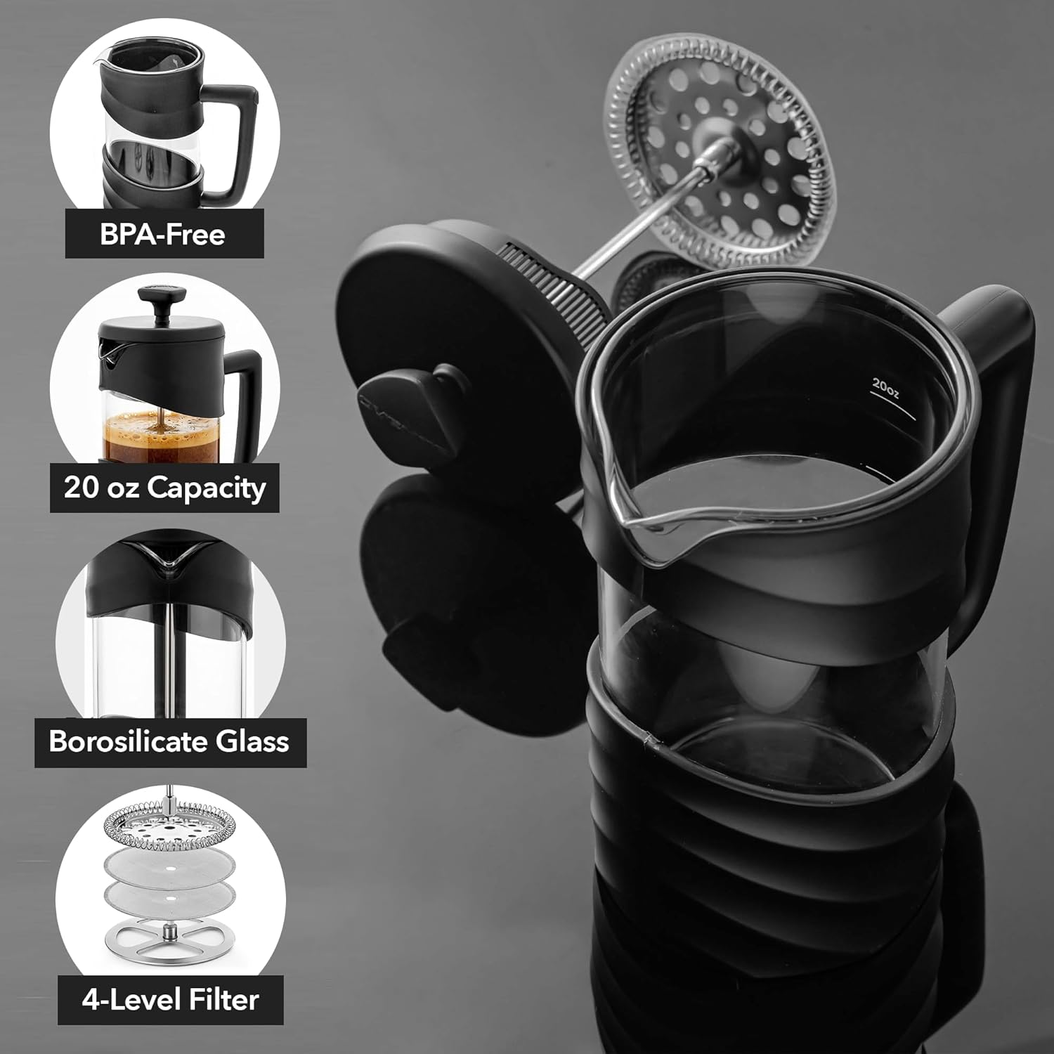 French Press Coffee Maker 20oz - French Press Glass recensione e prezzo