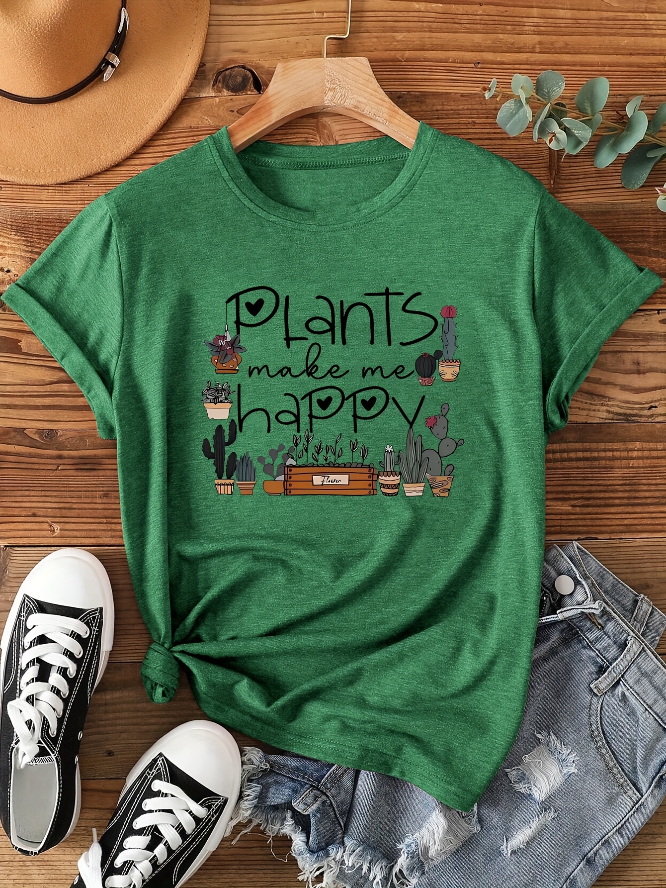 Plants Make Me Happy Women's T - Coffee Tea Or Me recensione e prezzo