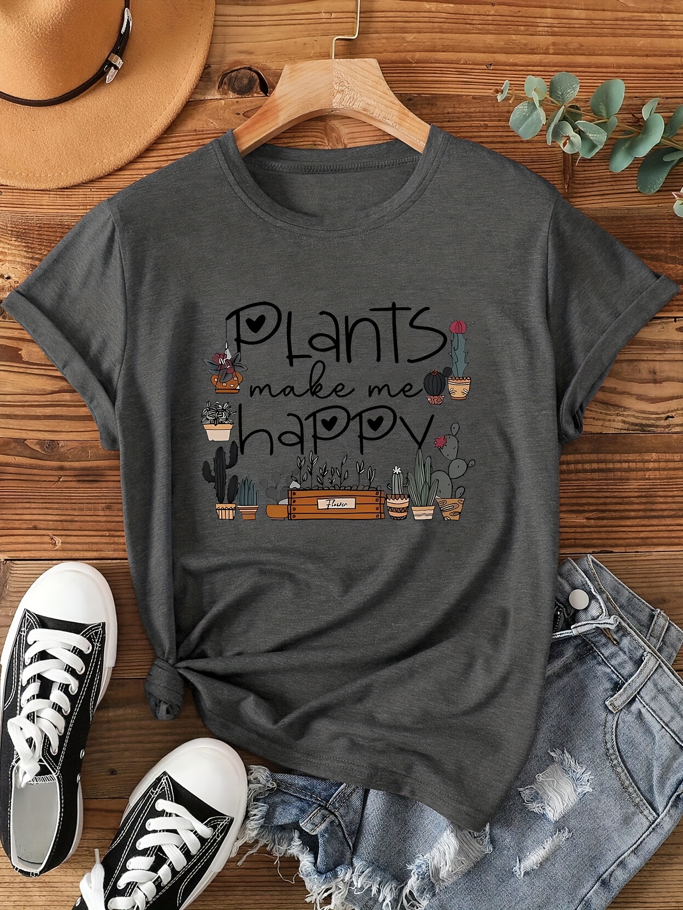 Plants Make Me Happy Women's T - Coffee Tea Or Me recensione e prezzo