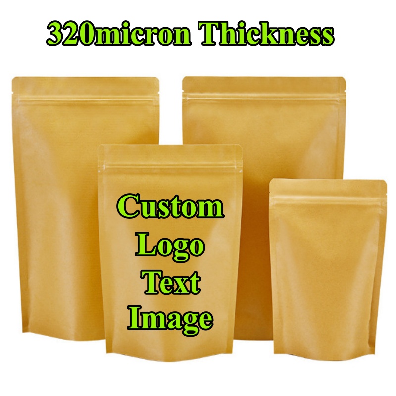 100PCS Stand-up Kraft Paper Fo - Coffee Tea Logo recensione e prezzo