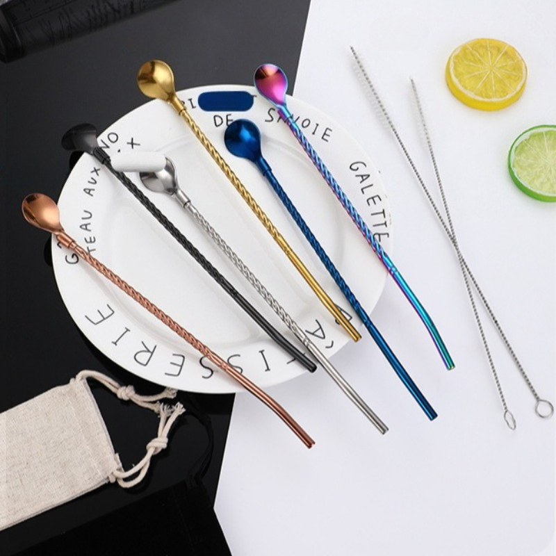 Long Twisted Straw Spoon Porta - Coffee Tea Spoon recensione e prezzo