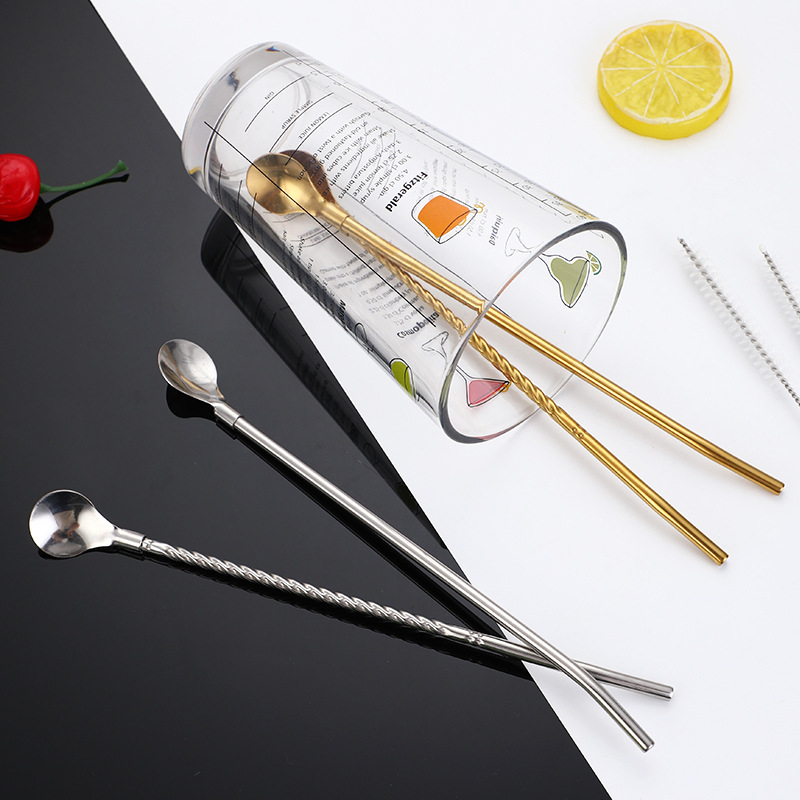 Long Twisted Straw Spoon Porta - Coffee Tea Spoon recensione e prezzo