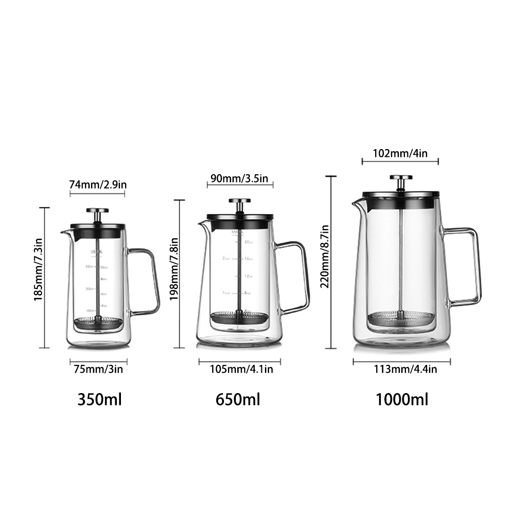 Double Layers French Press Pot - French Press Glass recensione e prezzo