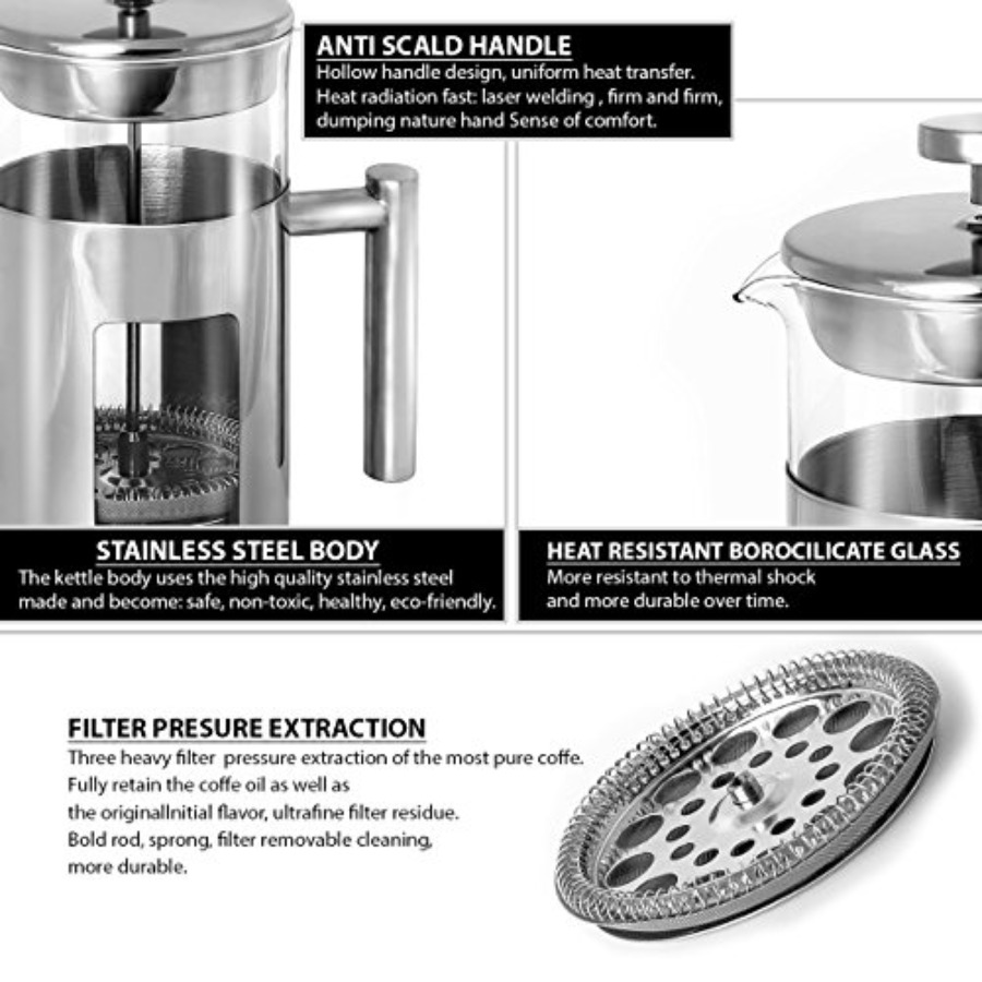 34 Ounce French Press Coffee M - French Press Glass recensione e prezzo
