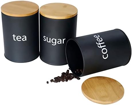 SOTECH Black Metal Kitchen Can - Coffee Tea Canister Set recensione e prezzo