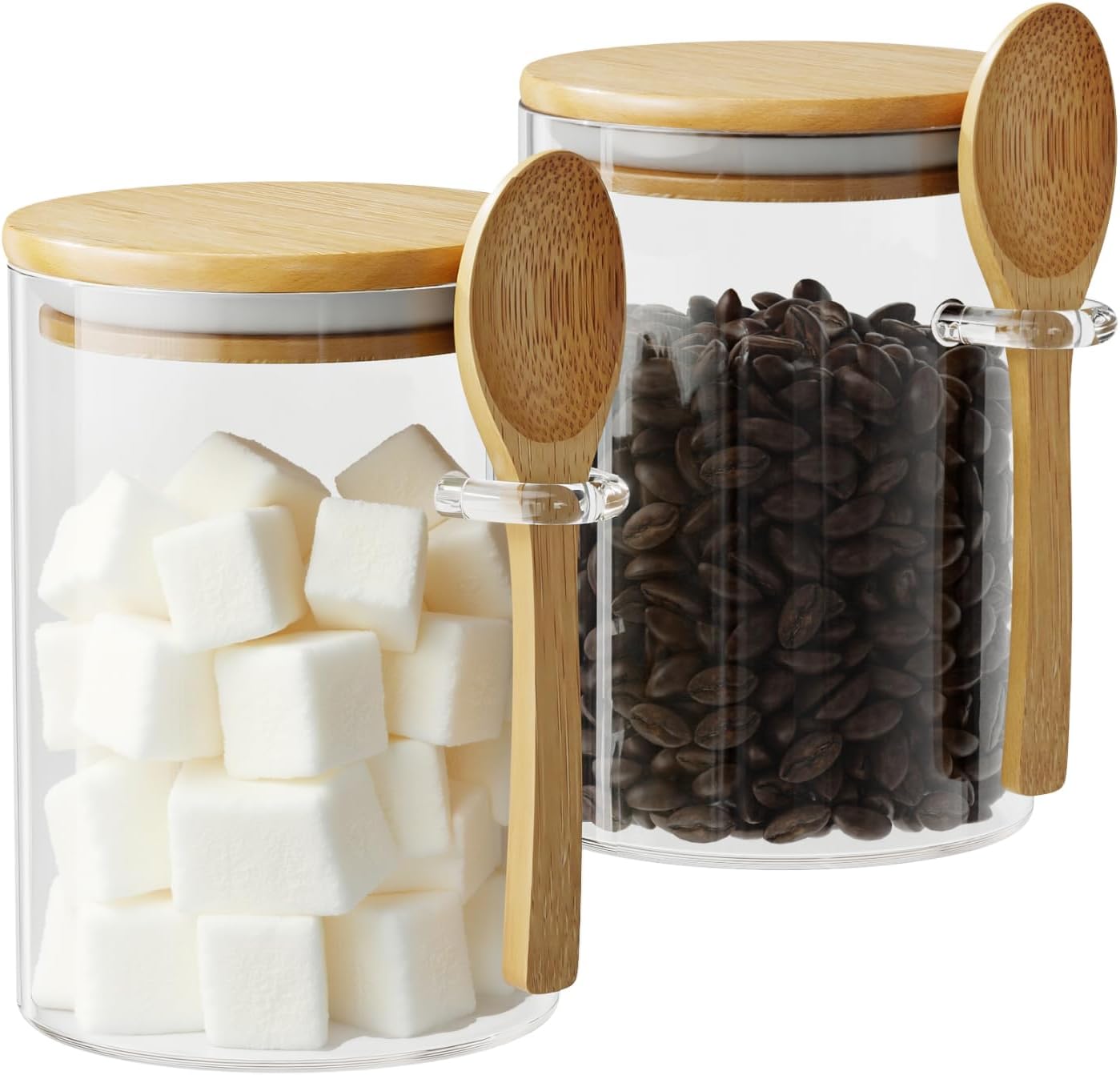 2 Pack 15oz Glass Sugar Contai - Coffee Tea Spoon recensione e prezzo