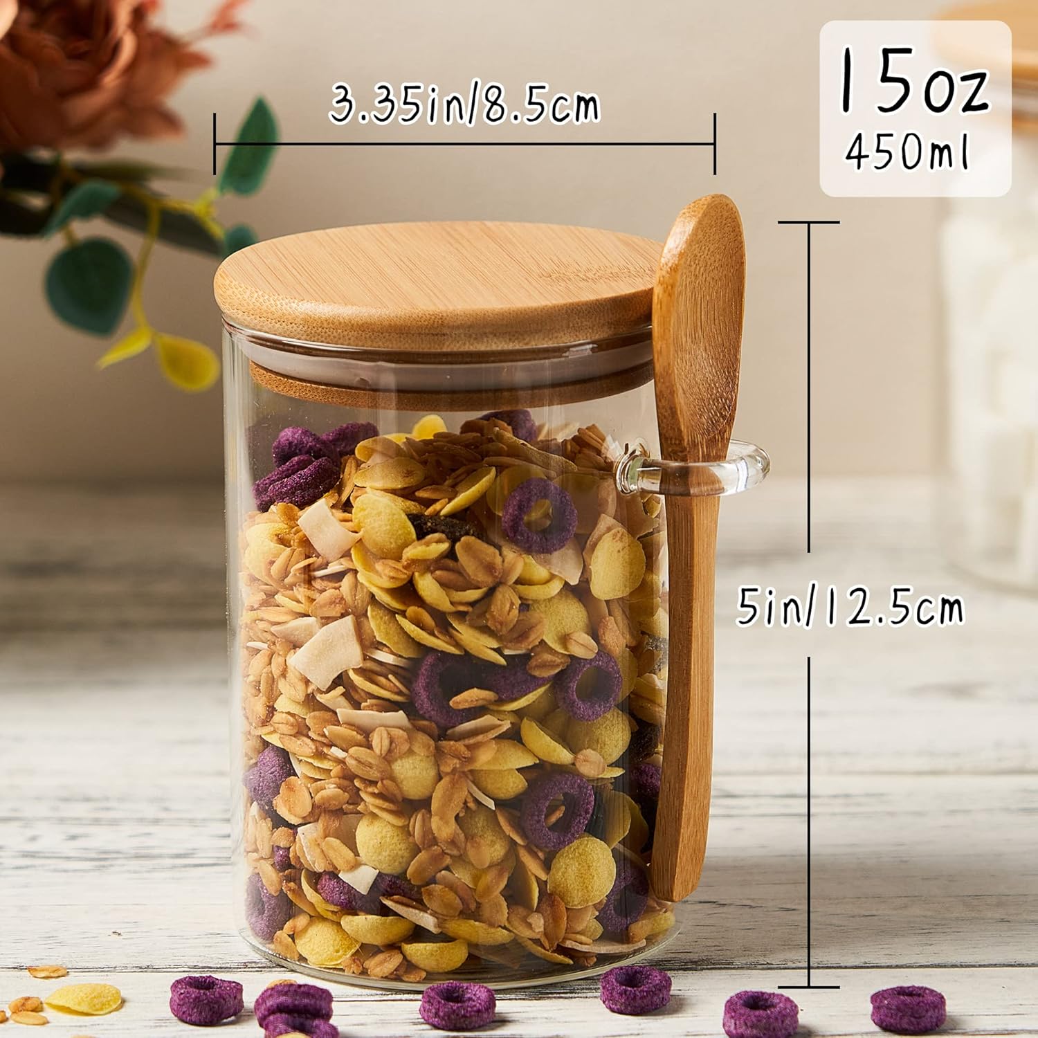 2 Pack 15oz Glass Sugar Contai - Coffee Tea Spoon recensione e prezzo