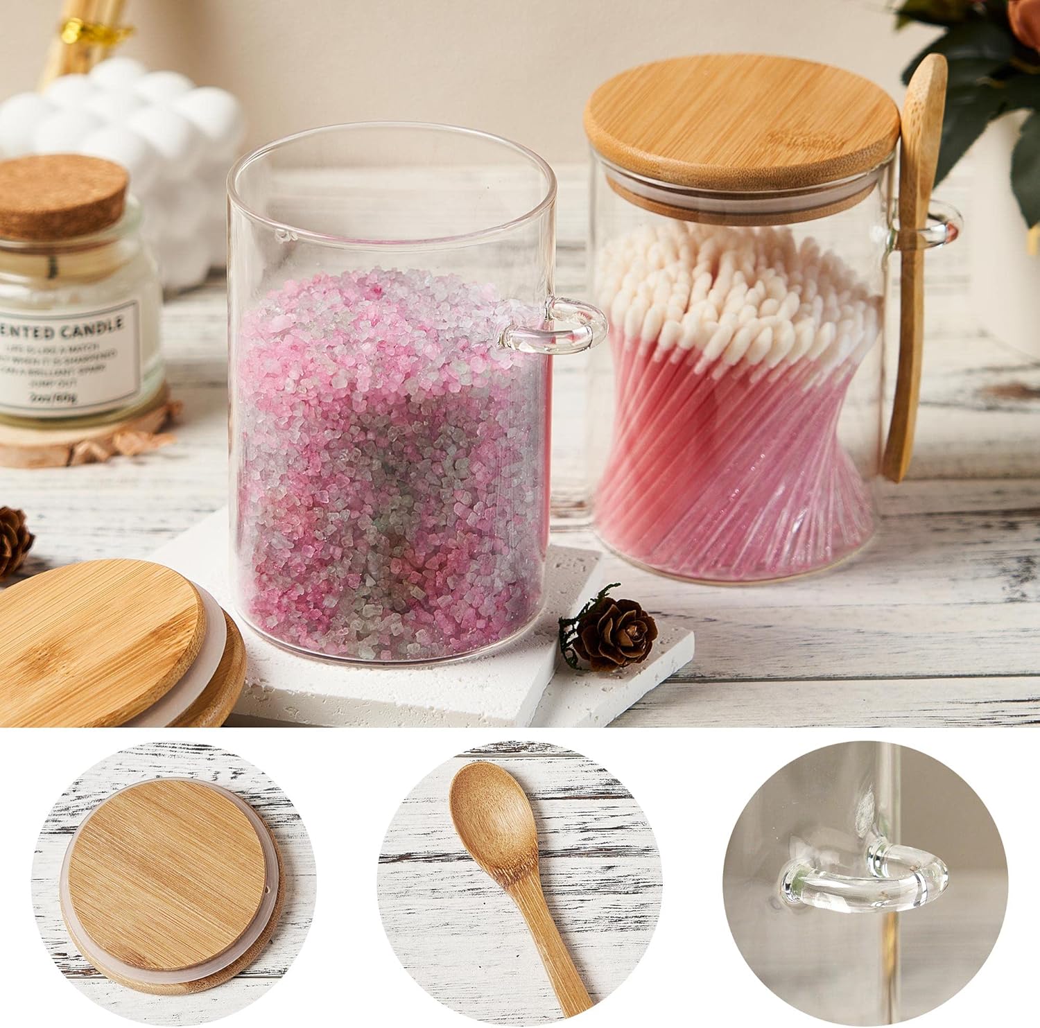 2 Pack 15oz Glass Sugar Contai - Coffee Tea Spoon recensione e prezzo