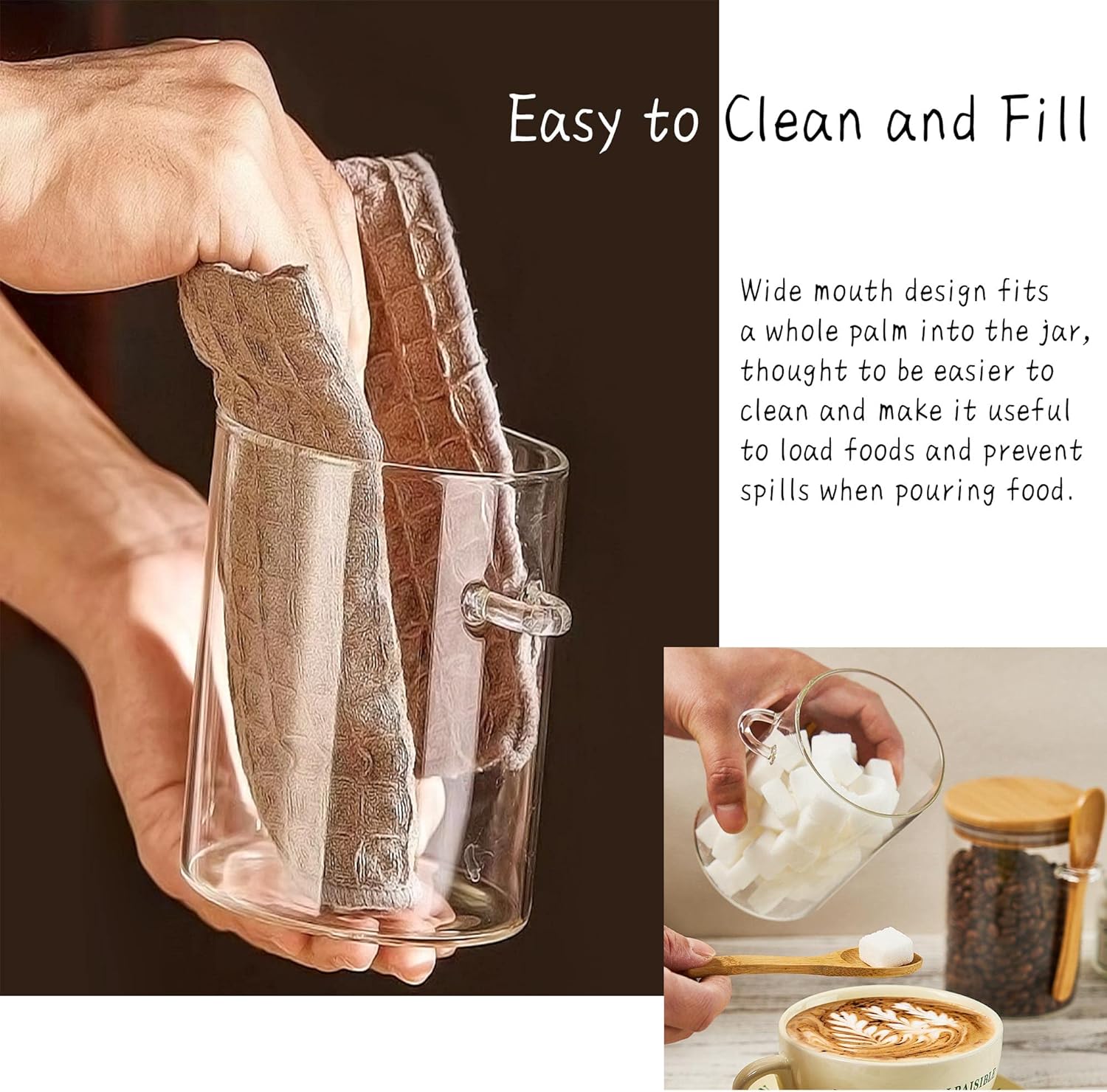 2 Pack 15oz Glass Sugar Contai - Coffee Tea Spoon recensione e prezzo