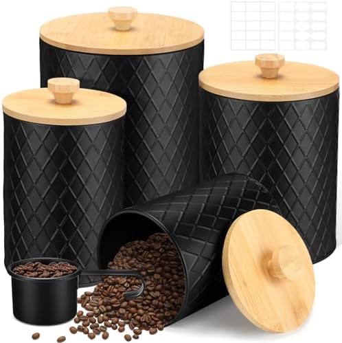 Reallnaive 4-Piece Black Coffe - Coffee Tea Canister Set recensione e prezzo