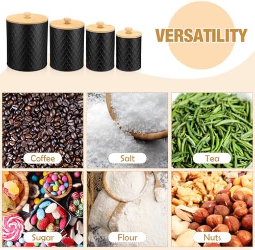 Reallnaive 4-Piece Black Coffe - Coffee Tea Canister Set recensione e prezzo
