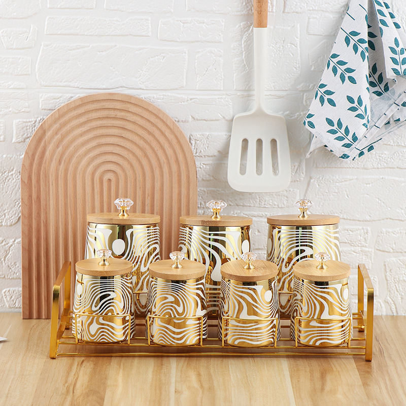 Set of 7 Color Glazed Ceramic  - Coffee Tea Canister Set recensione e prezzo