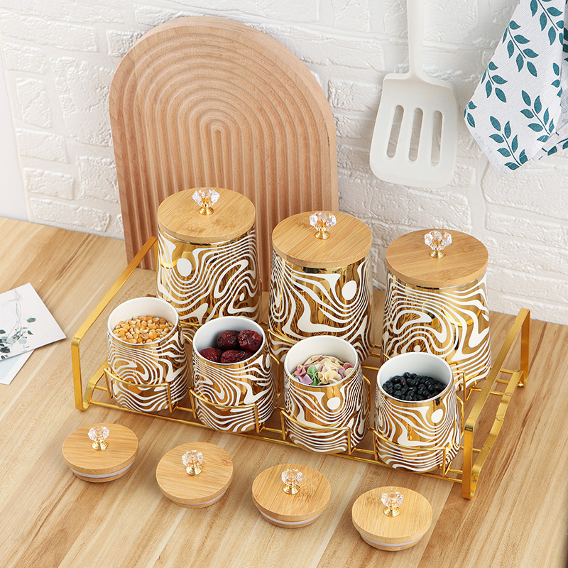 Set of 7 Color Glazed Ceramic  - Coffee Tea Canister Set recensione e prezzo