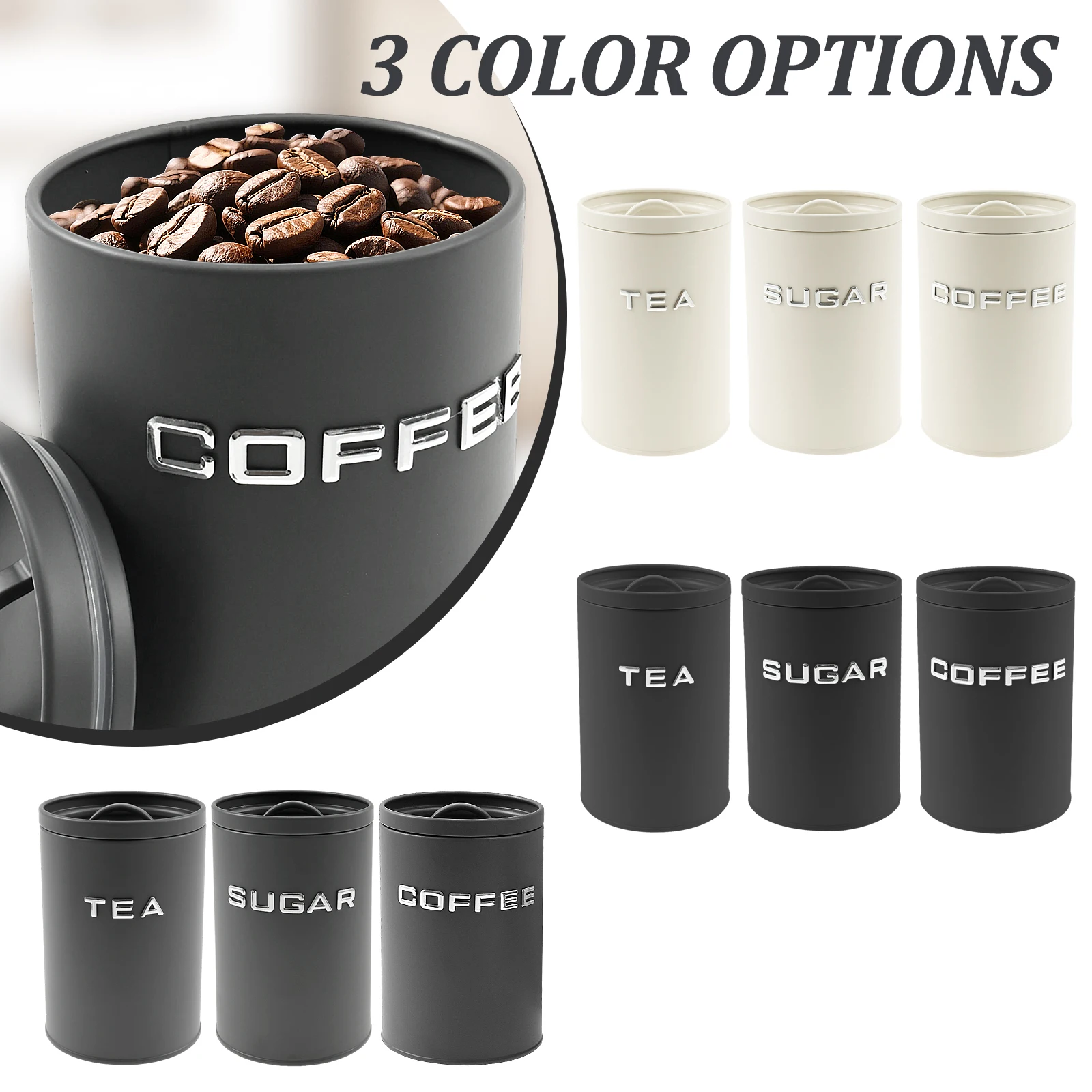 3 Pcs Tea Coffee Sugar Caniste - Coffee Tea Canister Set recensione e prezzo