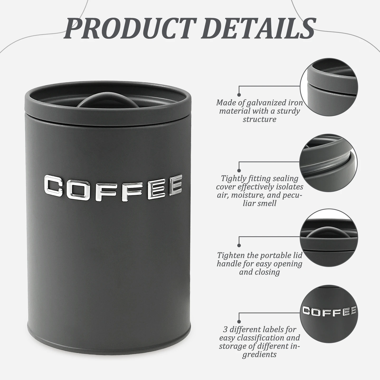 3 Pcs Tea Coffee Sugar Caniste - Coffee Tea Canister Set recensione e prezzo