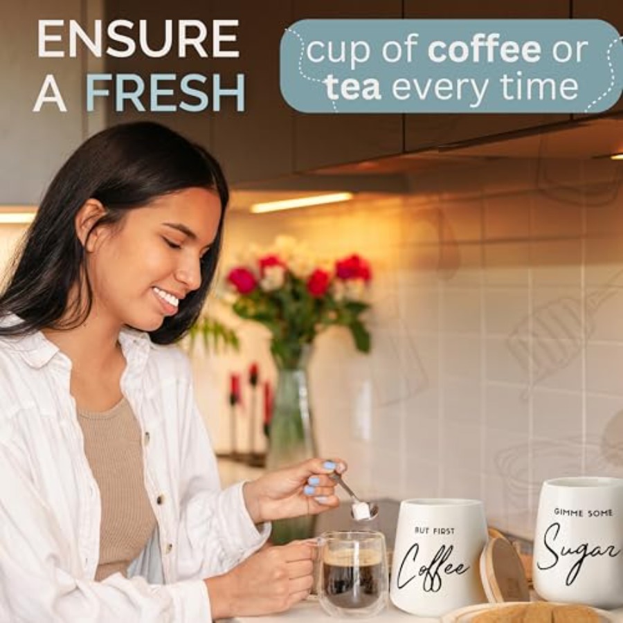 Coffee Tea and Sugar Ceramic C - Coffee Tea Canister Set recensione e prezzo